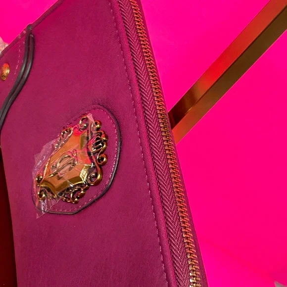 Juicy Couture Plum Zip-Around Wallet with Gold Hardware Approx. 8 x 4 - Picture 6 of 17